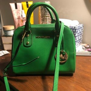 Micheal Kors bright green purse